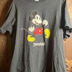 Disneyland Black Tee with Mickey Mouse Graphic.